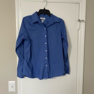 Kim Rogers Blue Button Down Shirt Size Slim Medium